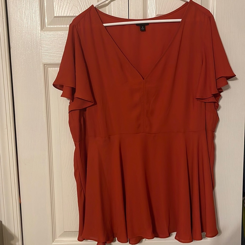 Red blouse comfortable Torrid top size 2 cute